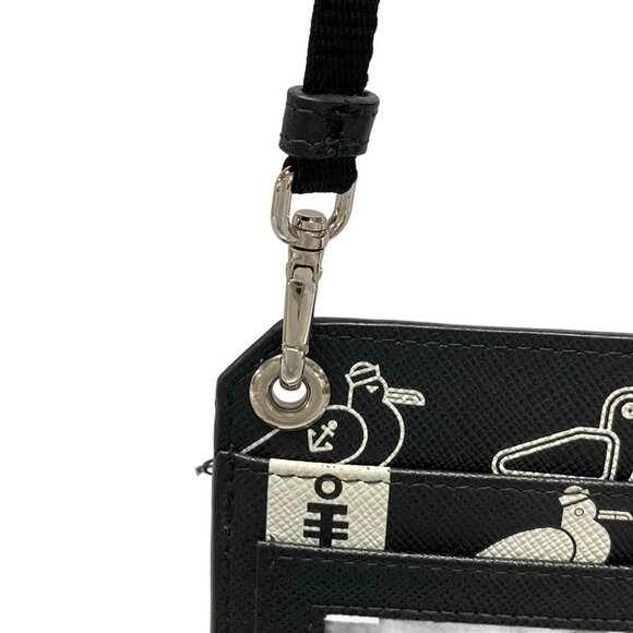 Auth PRADA - 2ZH068 Black White Saffiano Leather Shoulder Bag - Picture 7 of 16